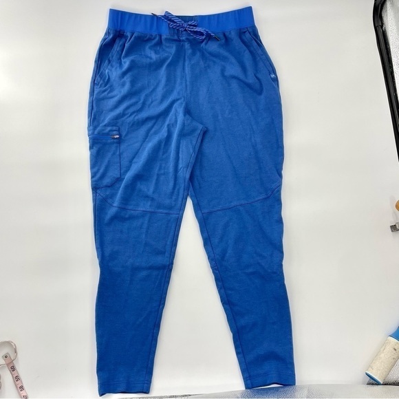 Jaanuu Men’s Ankle Zip Athletic Style Scrub Pants Royal Blue XL - Picture 2 of 9